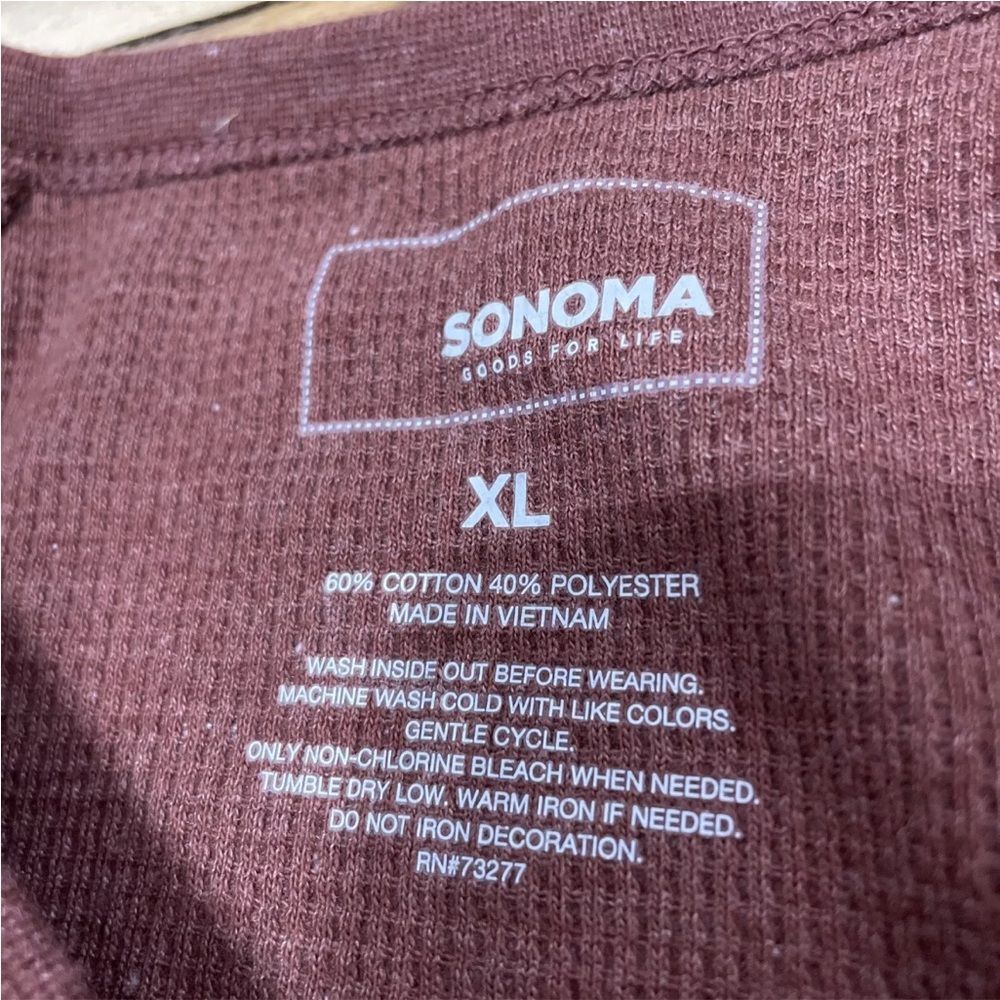 Sonoma Pique Knit Sweater Men XL Red Burgundy Sunshine Graphic Outdoor Active XL - Picture 4 of 16
